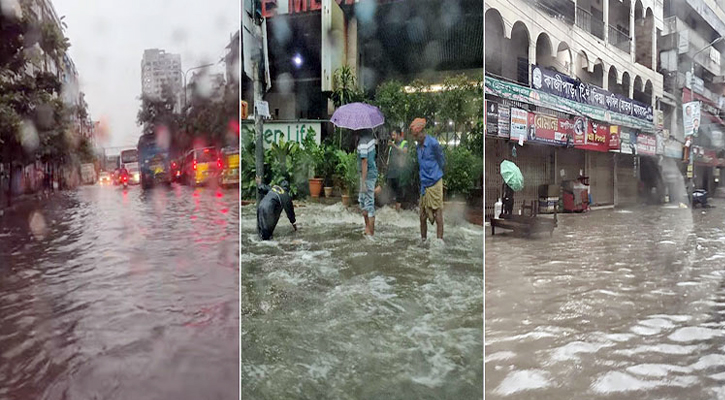 রাতভর বৃষ্টি, ঢাকার বিভিন্ন এলাকায় জলাবদ্ধতা