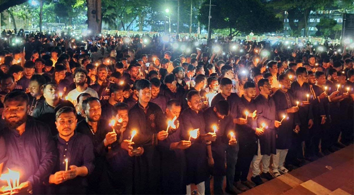 গণঅভ্যুত্থানের শহীদদের স্মরণে ছাত্রদলের মোমবাতি প্রজ্বলন