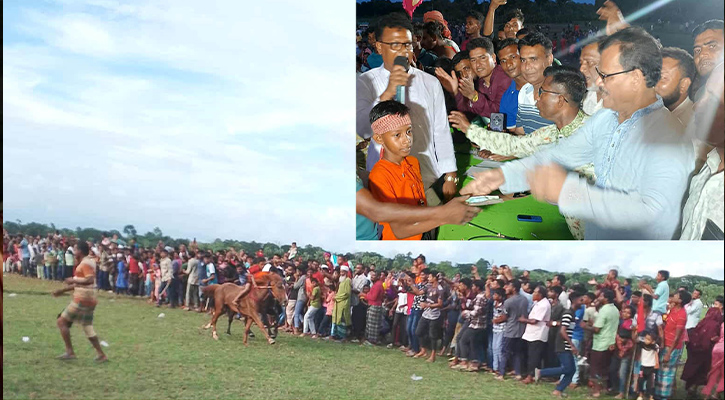 সাতক্ষীরায় ঐতিহ্যবাহী ঘোড়দৌড় প্রতিযোগিতা অনুষ্ঠিত