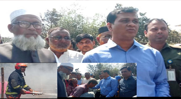 বালিয়াডাঙ্গীর দুওসুও  ইউনিয়নে নয়টি ঘর আগুনে পুড়ে ছাই 