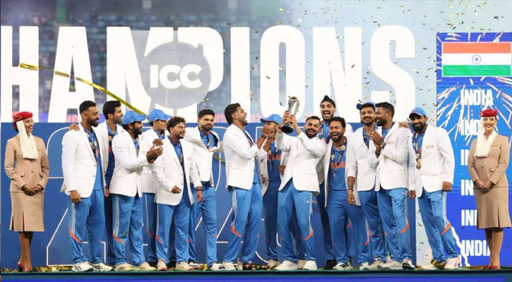 নিউজিল্যান্ডকে উড়িয়ে চ্যাম্পিয়নস ট্রফির তৃতীয় শিরোপা ভারতের