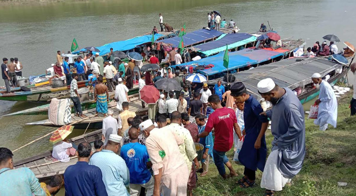 মান্দায় শিল্পপতি ও ব্যবসায়ী কল্যাণ ফাউন্ডেশনের উদ্যোগে ব্যতিক্রমধর্মী নৌকা ভ্রমণ
