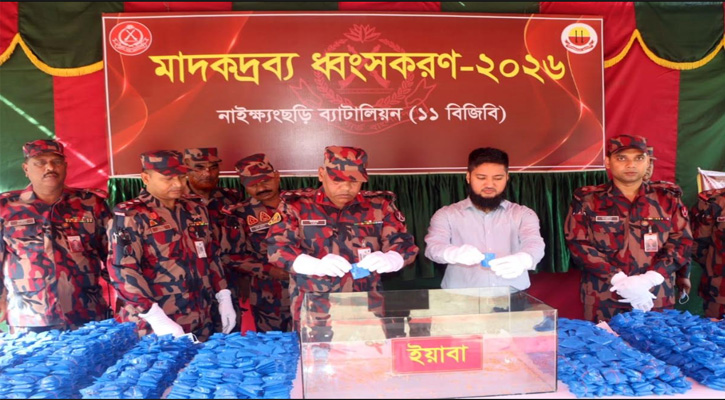 ১১ বিজিবির অভিযানে উদ্ধার ২২ কোটি টাকার মাদক ধ্বংস