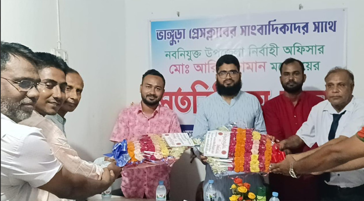 ভাঙ্গুড়ায় নব-নিযুক্ত উপজেলা নির্বাহী অফিসারের সঙ্গে প্রেসক্লাবের সাংবাদিকদের মতবিনিময়
