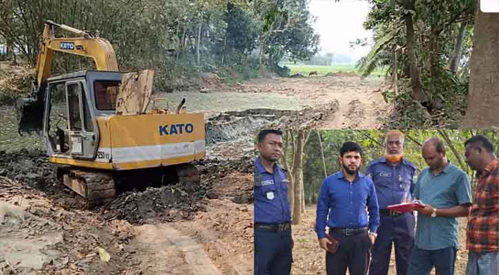 মান্দায় অবৈধভাবে মাটি কাটায় ৫০ হাজার টাকা জরিমানা