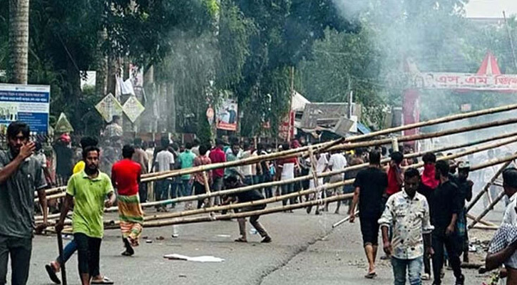 গোপালগঞ্জে পুলিশের ওপর হামলা ও গাড়ি ভাঙচুরের ঘটনায় মামলা, আসামি ৪৭৫ জন