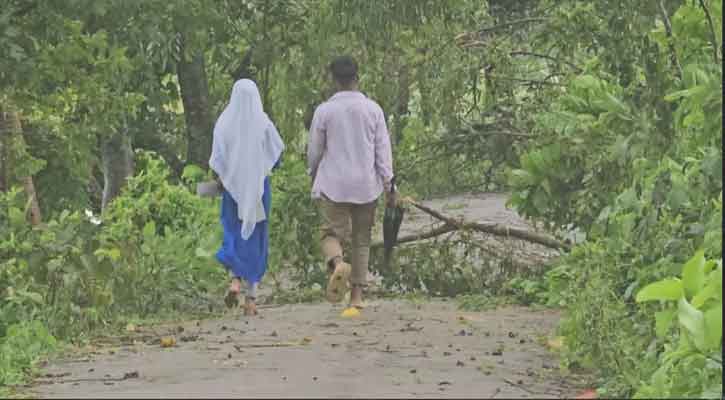 কুলিয়ারচরে ঘূর্ণিঝড়ে বিপর্যস্ত জনজীবন হেঁটে বিপর্যস্ত ছুটেছেন পরীক্ষার্থীরা