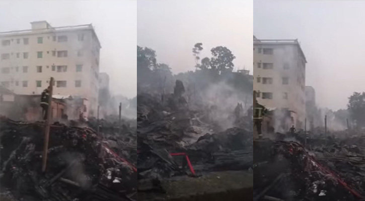 আশুলিয়ায় গুদামের আগুনে পুড়ল বহু ঘর, নগদ টাকা ও মালামাল চুরির অভিযোগ