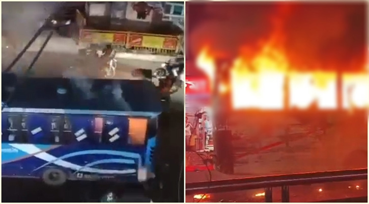 রাজধানীতে দুই বাসে আগুন ও ৪ ককটেল বিস্ফোরণ