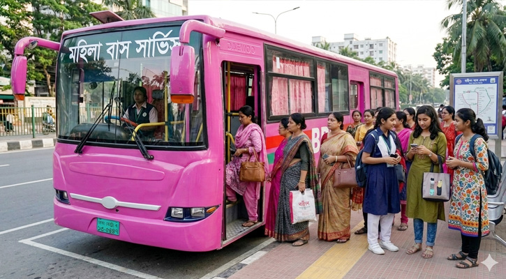 যেসব রুটে নারী চালক-কন্ডাক্টর দিয়ে চলবে ‘পিংক বাস’