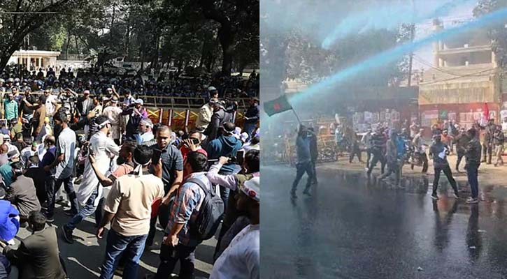 পে স্কেল বাস্তবায়নের দাবিতে যমুনা ঘেরাও, পুলিশের জলকামান-সাউন্ড গ্রেনেড নিক্ষেপ