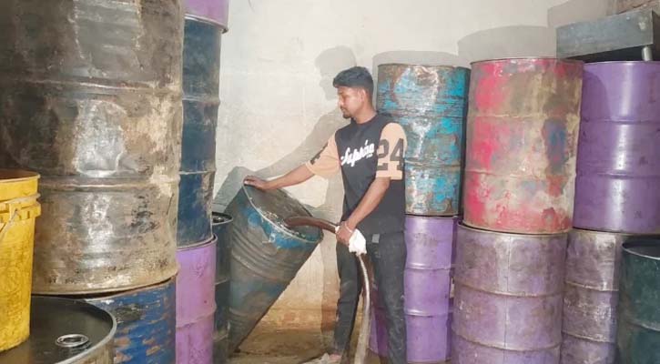 তেলের গোপন ভাণ্ডার থেকে ছয় হাজার লিটার ডিজেল জব্দ