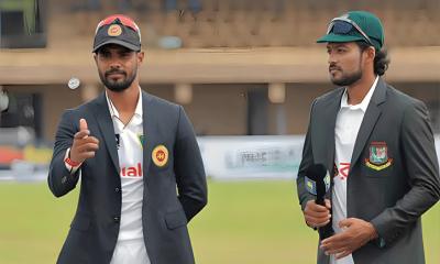 কলম্বো টেস্টে টস জিতে ব্যাটিংয়ে বাংলাদেশ