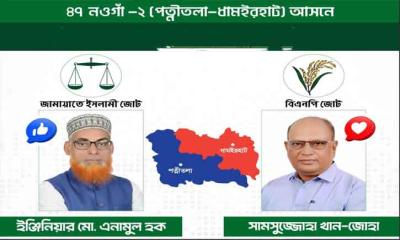 নওগাঁয়  ভোটের লড়াই, ধানের শীষ ও দাঁড়িপাল্লার সমানে সমান টক্কর, উত্তেজনা তুঙ্গে