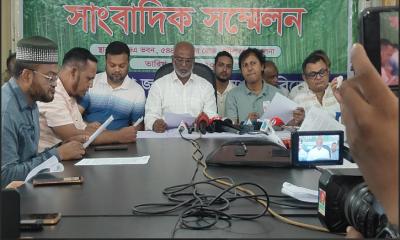 খুলনায় কাঁচা পাট রপ্তানির নিষেধাজ্ঞা প্রত্যাহারের দাবী  বিজেএ‍‍`র   সংবাদ সম্মেলন