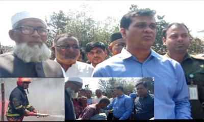 বালিয়াডাঙ্গীর দুওসুও  ইউনিয়নে নয়টি ঘর আগুনে পুড়ে ছাই 