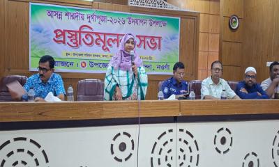 মান্দায় শারদীয় দুর্গাপূজা উপলক্ষে  প্রস্তুতিমূলক সভা অনুষ্ঠিত