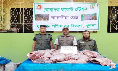 কয়রায় ৫০ কেজি হরিণের মাংস উদ্ধার