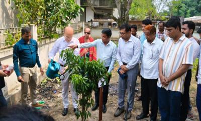 শিবগঞ্জে ভূমিসেবা বিষয়ক গণশুনানি, লিচুর চারা রোপণ