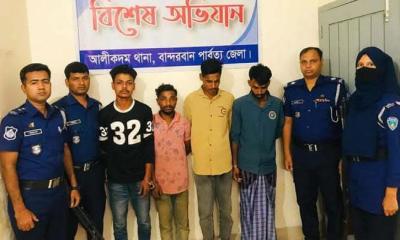 বান্দরবানে স্কুল পড়ুয়া ছাত্রীকে গনধর্ষনে অভিযোগ ৪ জনকে গ্রেফতার