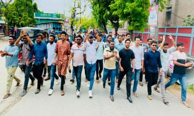 ছাত্রলীগের বিচারের দাবিতে বাকৃবি ছাত্রদলের বিক্ষোভ