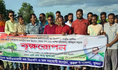 কয়রায় বিএনপির উদ্যোগে গাছের চারা রোপণ