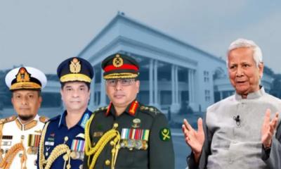 প্রধান উপদেষ্টার সঙ্গে তিন বাহিনী প্রধানের বৈঠকে যেসব বিষয় আলোচনা