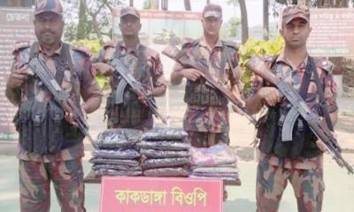  সীমান্তে বিজিবির অভিযানে  সাত লাখ টাকার ভারতীয় মালামাল জব্দ