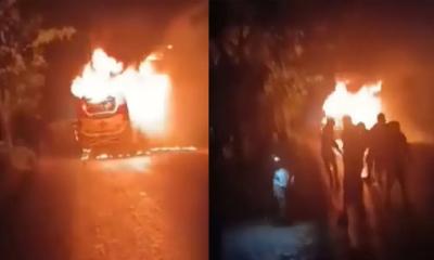 ফরিদপুরে বাসচাপায় পাঁচজন নিহত, ৬ গাড়িতে আগুন