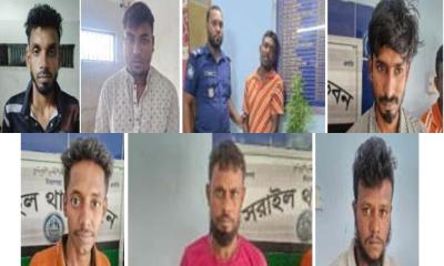 সরাইলে হত্যা মামলার আসামিসহ গ্রেপ্তার ৭