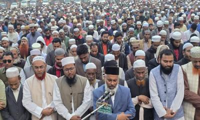 শেরপুরে জামায়াত নেতার জানাজায় মানুষের ঢল