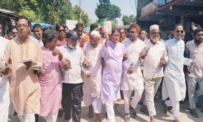 মান্দায় গণসংযোগ ও লিফলেট বিতরণ করেন বিএনপির ডাঃ ইকরামুল বারী টিপু