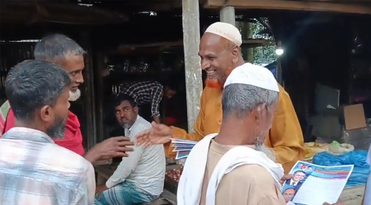 শ্রীপুরে তেলিহাটি ইউনিয়নে চেয়ারম্যান প্রার্থী হিসেবে প্রচারণায় শাহজাহান মোড়ল