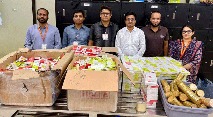 শাহজালালে দেড় কোটি টাকার বিদেশি সিগারেট জব্দ